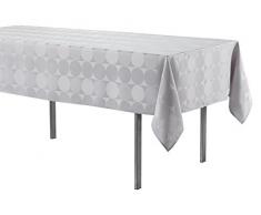 Douceur d Intérieur - Mantel Rectangular Cometa, poliéster, Plata, 140 x 300 cm