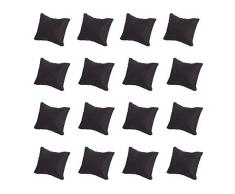 PandaHall Elite 20 Piezas Terciopelo Almohada joyería Pulsera Reloj Pantalla, con Esponja, Negro Rectangular, 8,8 x 7,6 x 4,3 cm