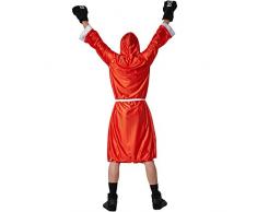 dressforfun Disfraz de boxeador para hombre | Pantalones cortos con cintura elástica | Albornoz de boxeador con capucha | Incl. guantes de boxeo y cinturón (Rojo XXL | No. 301838)