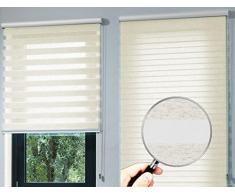 Estor noche y día enrollable PREMIUM (desde 40 hasta 250cm de ancho) con cajón de ALUMINIO blanco tejido color lino. Medida 120cm x 140cm para ventanas y puertas