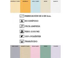 Estor enrollable a medida PREMIUM traslúcido (permite paso de luz, no permite ver el exterior/interior). Estor translúcido color gris claro. Medida 170cm x 160cm para ventanas y puertas
