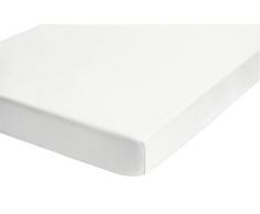 Biberna 77866/001/388 - Sábana bajera ajustable elástica, jersey 97% algodón y 3% elastano, ultrasuave e extensible, para una cama de 120 x 200 cm, hasta 130 x 220 cm, ideal para las camas de agua, color blanco