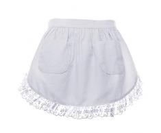 aspire de las Mujeres Cintura Delantal Victorian Maid Costume, algodón, Blanco, Medium