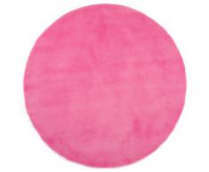 Pilepoil - Alfombra infantil, diseño de redonda , color fucsia D 140 cm - piel artificial - Fabricado en Francia