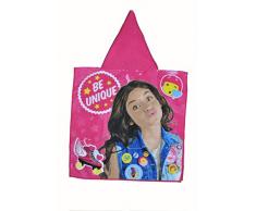 Soy Luna - Poncho-toalla infantil microfibra con capucha, 50 x 100 cm toalla, 50x50 poncho , diseño Luna.