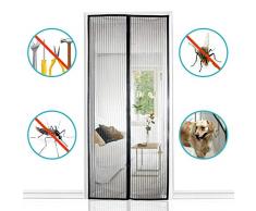 APALUS Cortina Mosquitera Para Puertas. Tejido Súper Fino Para Dejar Pasar El Aire.Cierre Magnético Automático Que Evita el Paso de Insectos. Fácil de ensamblar (120x220 Negro)