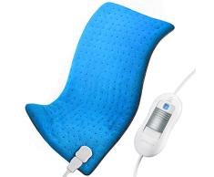 Almohadilla Eléctrica Térmica 30 x 65cm, ATMOKO Manta Electrica Calentar Rápido de 3 Nivel, Funda Lavable, Auto-Apagado 90Min y Anti-Sobrecalentamiento, Manta Electrica Lumbar/Espalda/Cuello