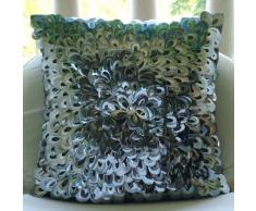 Plata Cojines Decorativos, 3D Con Textura De Las Lentejuelas De La Flor Resplandecer Tema Floral 40x40 cm Fundas De Cojines, Sedala Seda Funda De Almohada - Metallic Floral