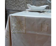 BGEUROPE - Mantel de Navidad – Tratamiento Anti Manchas - Ref. Christmas – Beige, 59 x 59 (150 x 150cm)