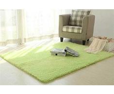 Liveinu Rectángulo Shaggy Alfombra con Respaldo Antideslizante Absorbente Alfombra de Baño 40x60cm Verde Hierba