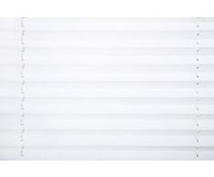 Deco Colour Blanco Profesionales de Estor Plisado, tensores, con Pinza de Soporte/fijación/sin Necesidad de taladrar, de Diferentes Anchos, Blanco, 50 cm x 130 cm (BxH)