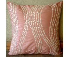 Angelic Charm - Decorativa Funda de Cojin 60 x 60 cm, Square Pink Seda Madreperla