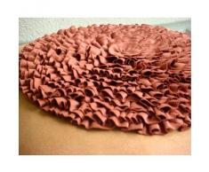 Vintage Rust - Decorativa Funda de Cojin 40 x 40 cm, Square Rust Suede Rust Frill Flor