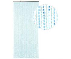 HAB & GUT -DV0243- Cortina para Puertas Mini-Diamantes, Azul Claro/Azul, 90 x 200 cm