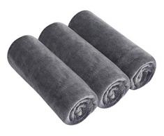 Sinland Toalla de microfibra, multiusos, de secado rápido, ideal para viaje o gimnasio, pack de 3 unidades, Greyx3 pack
