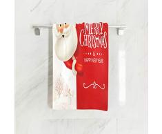 Mnsruu - Toalla de baño de Papá Noel con diseño navideño de Papá Noel, 76 x 38 cm, Color Rojo