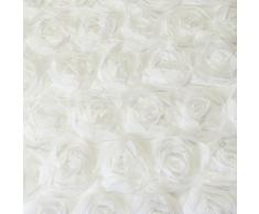 Just Contempo - Juego de funda nórdica y dos fundas de almohada, diseño con apliques florales, color rosa, mezcla de algodón, crema, cojín (30 x 45 cm)