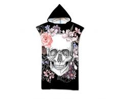 Fansu Impresión geométrica Poncho Toalla con Capucha, Adulto Verano Playa Natación Surf Albornoz para Cambiarse de Ropa Toalla de Microfibra Albornoces Nadar Playa Baño (75 * 110cm,J)