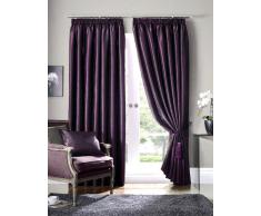 Seda de imitación lino cortinas - o cama de matrimonio Scatter Box cortinas con forro plisadas morado (morado) 90 x 182,88 cm