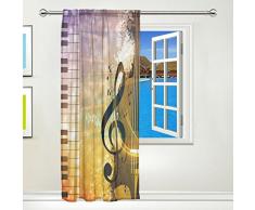 Use7 - Cortinas abstractas, diseño de Notas Musicales de 55"x78", 1 Pieza Brillante de Piano para la Noche, Moderno, para decoración del salón, Dormitorio y hogar