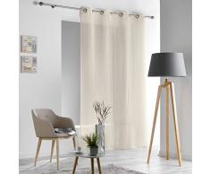 Cortina con ojales de poliéster y lino natural Douceur dIntérieur Sofiane, natural, 280x140x0.1 cm