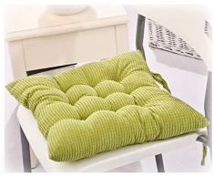 GELing Espesar Cojin De Silla Plaza Transpirable Cojines De Asiento Acolchar Cómodo Suave para Sillas De Jardín, Balcón, Terraza Verde 40X40CM