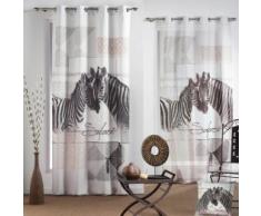 DOUCEUR DINTERIEUR de poliéster con diseño de 140 x 260 cm Diseño de Fijo Zebrine Cortina traslúcida con Arandelas, inalámbrico