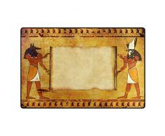 Use7 Alfombra de Cultura egipcia Dorada, Antideslizante, Alfombrilla de Suelo para habitación Infantil o Dormitorio, Tela,, 100 x 150 cm(3' x 5' ft)