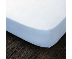 FUNDA DE COLCHÓN 100% ALGODÓN tejido rizo. Cremallera reforzada. (Blanco 150X190/200 cm)