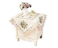 ZDAMN Tabla Cubierta del paño de Lino Mantel de Lino Look Mantel Mantel de Punto de Cruz Bordado Tridimensional (Color : Style1, Size : 122 * 172)