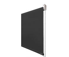 Estor Enrollable Vision Premium Metal. Anchos de 40 a 280cm. Luz e intimidad Durante el Dia. Color Negro. Estores Tipo Visillo A Medida para Ventanas y Puertas