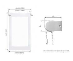Blindecor Estor Enrollable, Tela, Blanco con motas Grises, 130 x 180 cm