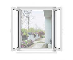 Pantalla Mosquitera Universal Apalus, Malla lavable, Red Ajustable, Tamaño de la Ventana DIY - Protección contra Mosquitos y Moscas (Tamaño máximo 130x150CM, Blanco)