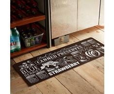 LQB Alfombra Alfombra de Cocina Larga Alfombrilla Antideslizante Impermeable Anti - Fuego de Aceite - Alfombrillas de Prueba Alfombrillas Negras y BAI,80 * 45 cm + 120 * 45 cm