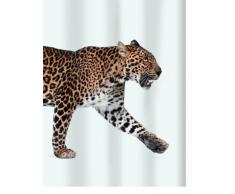 Spirella 180 x 200, Marrón colección Leopard, Cortina de Ducha Textil, 100% Polyester