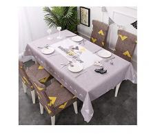 NingVong Fashion Life Home Cubierta de Silla Mesa de Comedor Cubierta de Silla, Tela de algodón y Lino Mesa de café, Mantel y Conjunto de Cubierta de Silla@A4_120 * 120 cm (con 6 Fundas de Asiento)