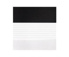 Victoria M Duo Klemmfix - Estor doble (fijación sin perforar), color blanco / negro, tamaño 105 x 150 cm