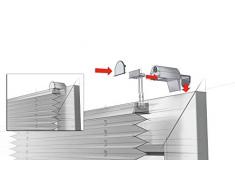 Gardinia Estor Plisado Abrazadera, persiana Plegable Opaca, Kit de Montaje Incluido, Estor Plisado EASYFIX con Dos rieles de Funcionamiento, Blanco, 55 x 130 cm