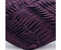 55x55 cm Cojines Cubren, Púrpura Lanzar Fundas De Almohada, Con Textura Alforzas Color Sólido Cubierta De Almohadas, Sabana de algodon Moderno Cubierta De Almohadas - Purple Pleats