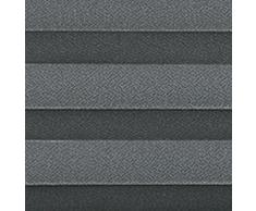 Estor plisado Klemmfix, estor sin taladros, alta calidad, colección Pearl, fijación Easyfix, estor enrollable, protección contra el sol y miradas desde el exterior., tela metal, grafito, Breite: 35cm, Höhe: 200cm