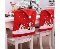 per Cubiertas Sillas de Comedor Navidad Fundas Decorativas Sillas para Fiestas Rojo Cubresillas Decoración Navideño