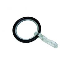 Gardinia 31035 Anillos/Anillas para Cortina Deslizante con depÃ³sito y recolecciÃ³n de Gancho, Serie Chicago, diÃ¡metro 20 mm, Negro