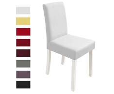 yokamira Fundas para Sillas Pack de 4, Fundas de Silla de Comedor Elasticas Respaldo Alto, Cubiertas para Sillas Asiento Extraíbles y Lavables, para Modernas Boda, Hogar, Restaurante, Blanco