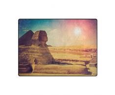 Use7 Alfombra egipcia con diseño de pirámide paisajística para Sala de Estar o Dormitorio, Tela, 160cm x 122cm(5.3 x 4 Feet)