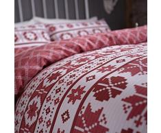 Catherine Lansfield CL Oslo Red - Juego de funda nórdica para cama de 105 cm