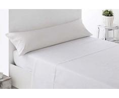 JUEGO SÁBANAS LISA (BLANCA/BLANCA 150 ) VERANO 3X PIEZAS (IMAGEN ORIENTATIVA) cama 150 X 190-200CM MICROFIBRA (fácil planchado) sábana bajera ajustable, 1 SOLA funda almohada y encimera, PACK 3X CALCETINES REGALITOSTV
