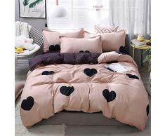 Fansu Juego de Ropa de Cama 4 Piezas, Microfibra Fundas de Edredón Incluye 1 Funda Nórdica y 1 Sábana encimera 2 Funda de Almohada (150x200cm-1.5M,Romántico)