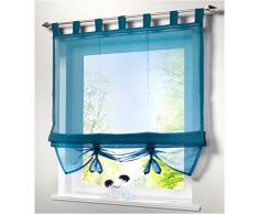 SIMPVALE Condole Estilo Romano L caida Sombra Ventana Cortina para Balcon y de la Cocina, Azul, 80cm*155cm