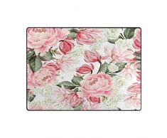 Use7 Alfombra Vintage con dise?o de Flores, para Sala de Estar o Dormitorio, Tela, 203cm x 147.3cm(7 x 5 Feet)