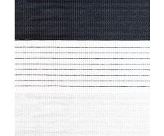 Victoria M. Duo Klemmfix - Estor Doble (fijación sin perforar), Color Blanco/Negro, tamaño 115 x 150 cm